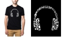 LA Pop Art Men's Premium Blend Word Art Music Note Headphones T-shirt